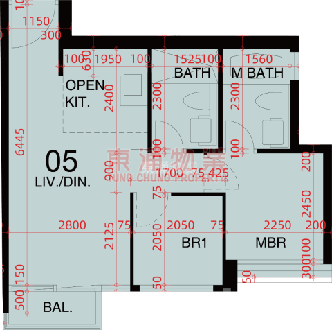 東環 第01期 第05B座 正南兩房兩廁
