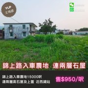 錦上路入車農地連兩層石屋 元朗 T077570 售盤